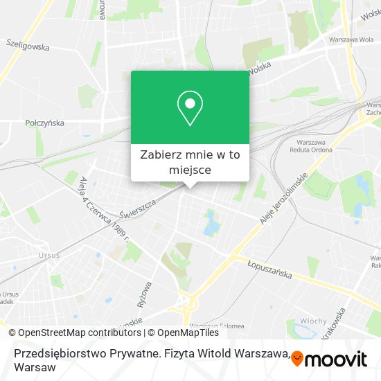 Mapa Przedsiębiorstwo Prywatne. Fizyta Witold Warszawa