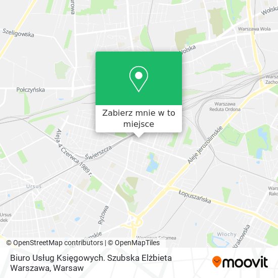 Mapa Biuro Usług Księgowych. Szubska Elżbieta Warszawa