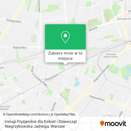 Mapa Usługi Fryzjerskie dla Kobiet i Dziewcząt Niegrzybowska Jadwiga