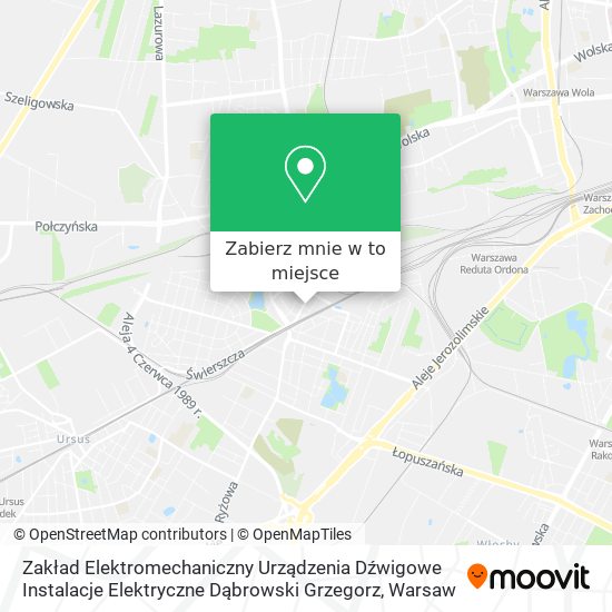 Mapa Zakład Elektromechaniczny Urządzenia Dźwigowe Instalacje Elektryczne Dąbrowski Grzegorz