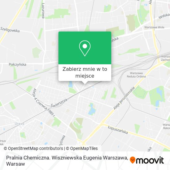 Mapa Pralnia Chemiczna. Wiszniewska Eugenia Warszawa