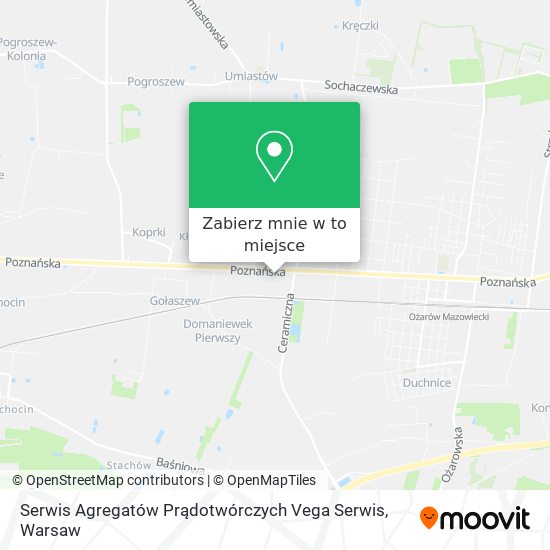 Mapa Serwis Agregatów Prądotwórczych Vega Serwis