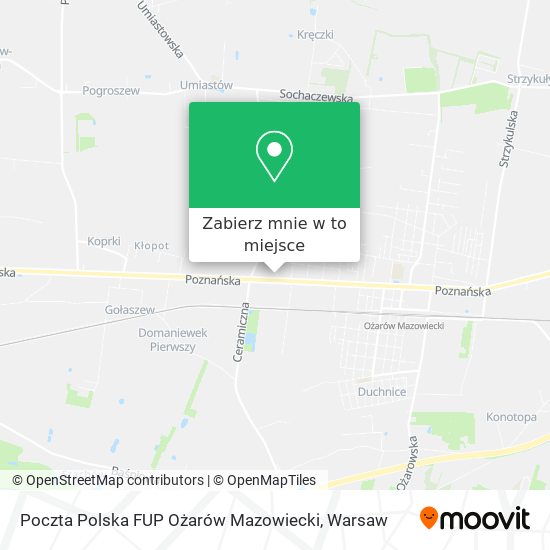 Mapa Poczta Polska FUP Ożarów Mazowiecki