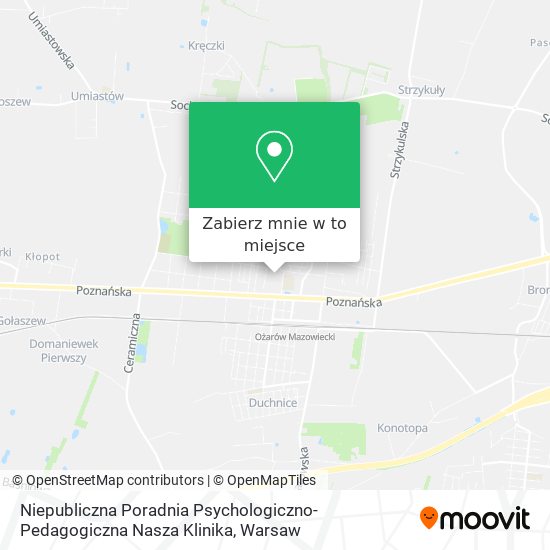 Mapa Niepubliczna Poradnia Psychologiczno-Pedagogiczna Nasza Klinika