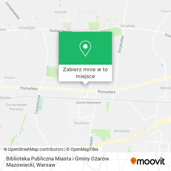 Mapa Biblioteka Publiczna Miasta i Gminy Ożarów Mazowiecki