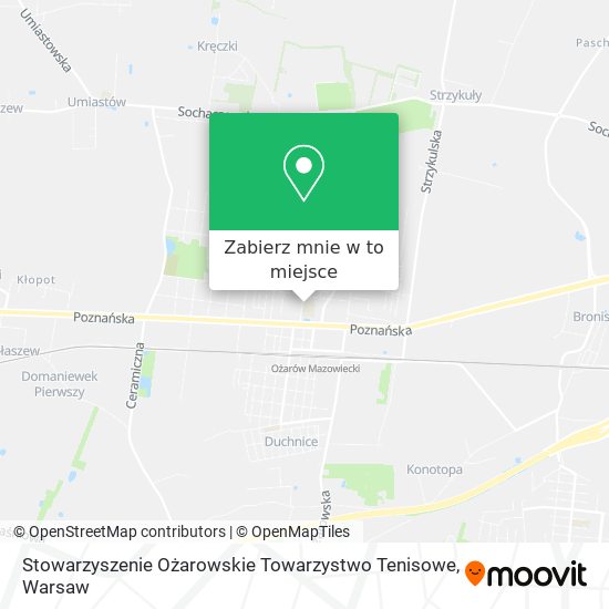 Mapa Stowarzyszenie Ożarowskie Towarzystwo Tenisowe