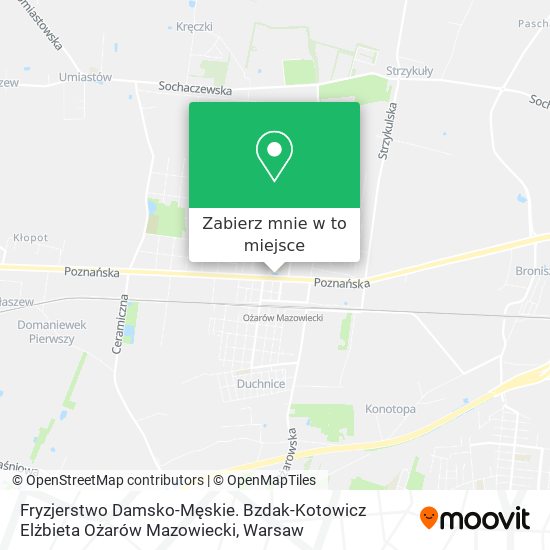 Mapa Fryzjerstwo Damsko-Męskie. Bzdak-Kotowicz Elżbieta Ożarów Mazowiecki