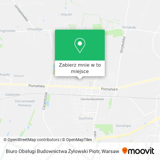 Mapa Biuro Obsługi Budownictwa Żyłowski Piotr