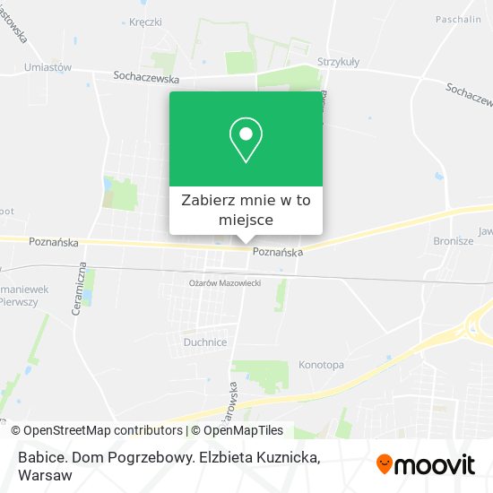 Mapa Babice. Dom Pogrzebowy. Elzbieta Kuznicka