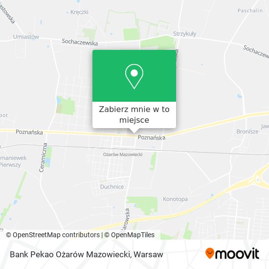 Mapa Bank Pekao Ożarów Mazowiecki