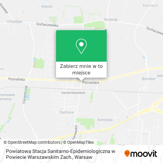 Mapa Powiatowa Stacja Sanitarno-Epidemiologiczna w Powiecie Warszawskim Zach.