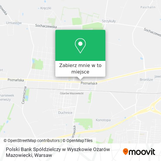 Mapa Polski Bank Spółdzielczy w Wyszkowie Ożarów Mazowiecki