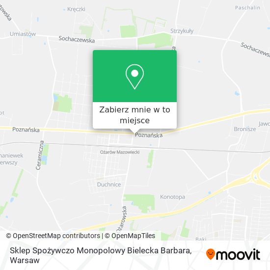 Mapa Sklep Spożywczo Monopolowy Bielecka Barbara