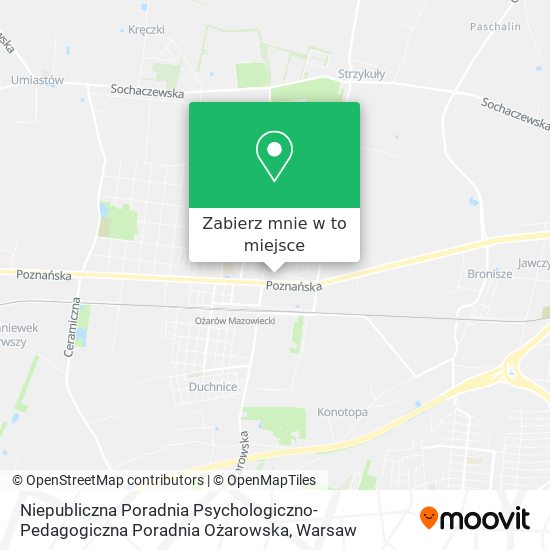 Mapa Niepubliczna Poradnia Psychologiczno-Pedagogiczna Poradnia Ożarowska