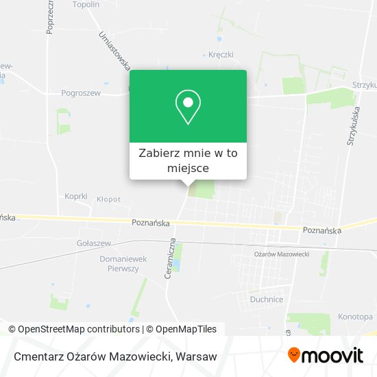 Mapa Cmentarz Ożarów Mazowiecki