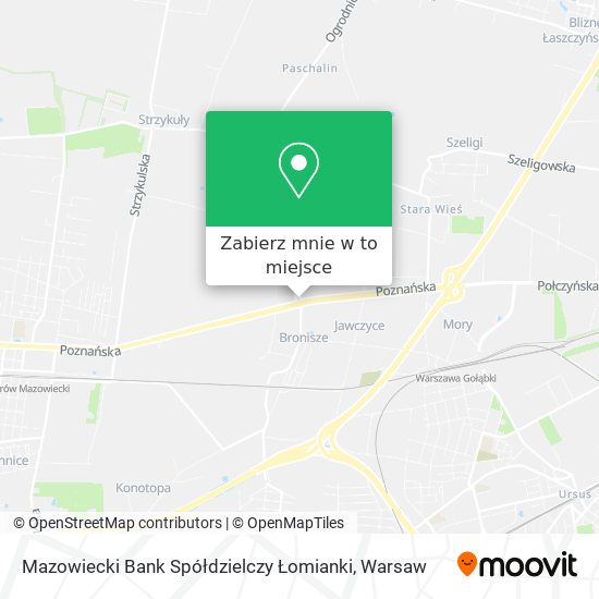 Mapa Mazowiecki Bank Spółdzielczy Łomianki