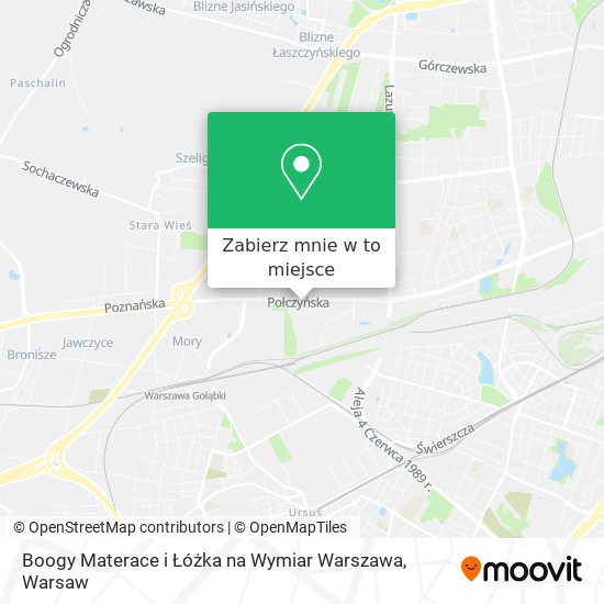 Mapa Boogy Materace i Łóżka na Wymiar Warszawa