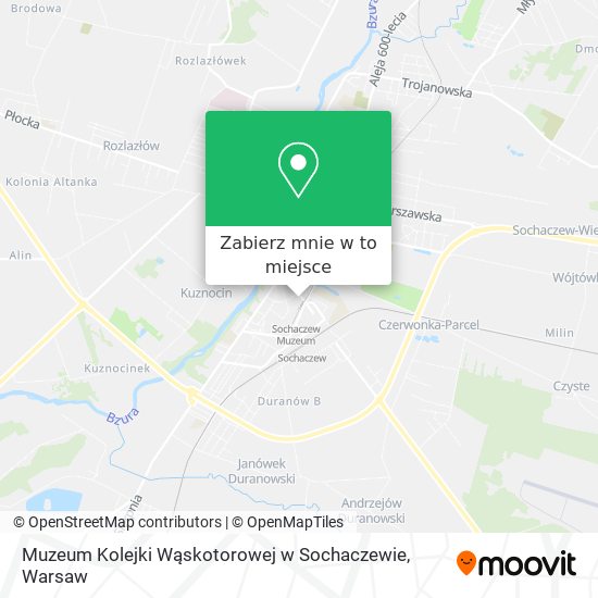 Mapa Muzeum Kolejki Wąskotorowej w Sochaczewie