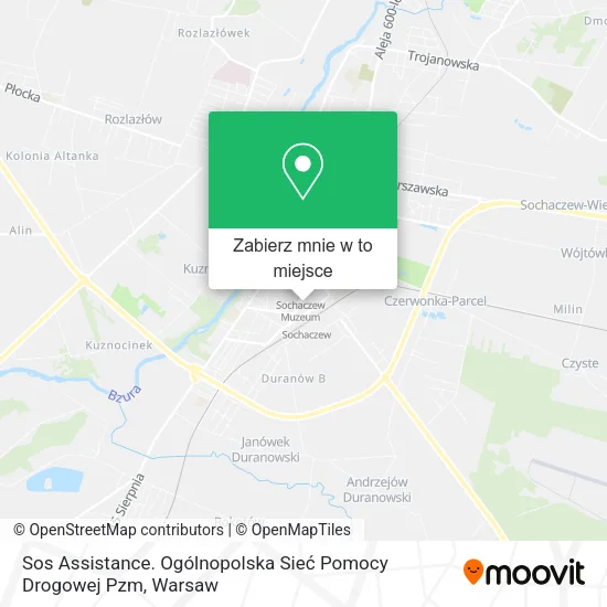 Mapa Sos Assistance. Ogólnopolska Sieć Pomocy Drogowej Pzm