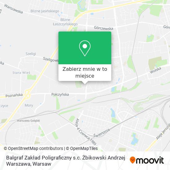 Mapa Balgraf Zakład Poligraficzny s.c. Żbikowski Andrzej Warszawa