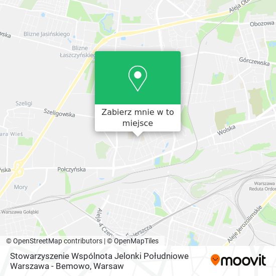 Mapa Stowarzyszenie Wspólnota Jelonki Południowe Warszawa - Bemowo