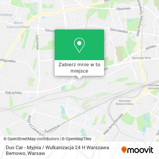 Mapa Duo Car - Myjnia / Wulkanizacja 24 H Warszawa Bemowo