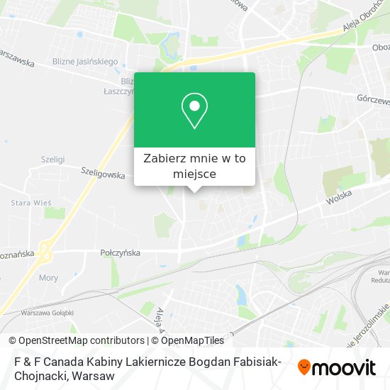 Mapa F & F Canada Kabiny Lakiernicze Bogdan Fabisiak-Chojnacki