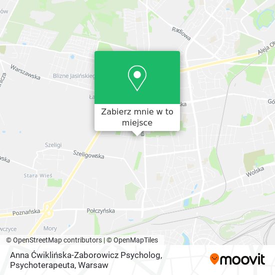 Mapa Anna Ćwiklińska-Zaborowicz Psycholog, Psychoterapeuta