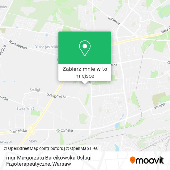 Mapa mgr Małgorzata Barcikowska Usługi Fizjoterapeutyczne