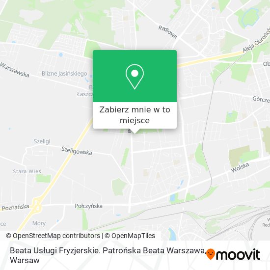 Mapa Beata Usługi Fryzjerskie. Patrońska Beata Warszawa