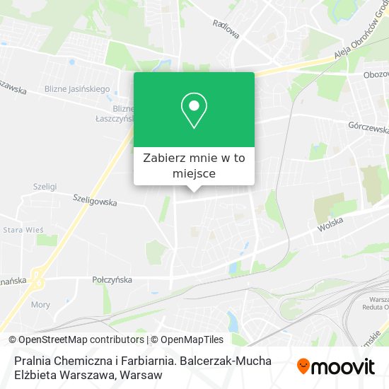 Mapa Pralnia Chemiczna i Farbiarnia. Balcerzak-Mucha Elżbieta Warszawa