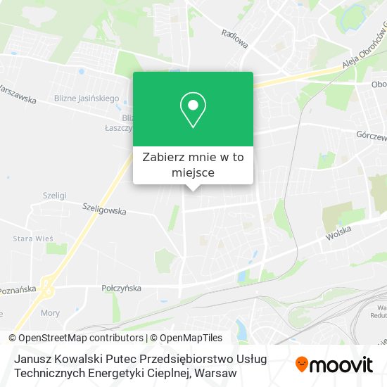 Mapa Janusz Kowalski Putec Przedsiębiorstwo Usług Technicznych Energetyki Cieplnej