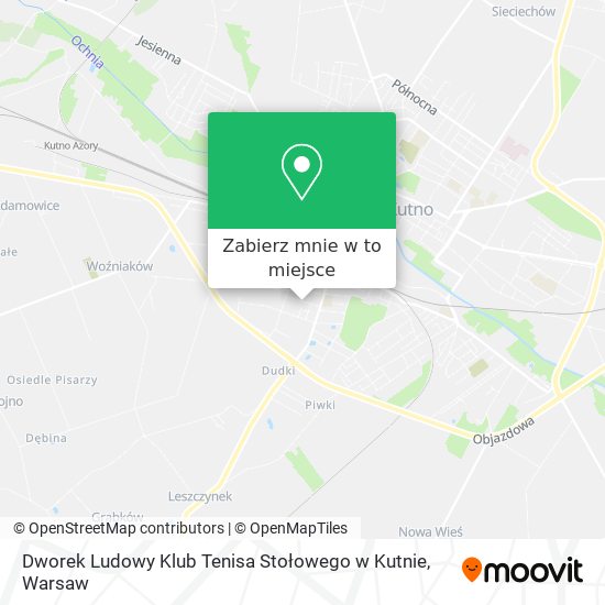 Mapa Dworek Ludowy Klub Tenisa Stołowego w Kutnie