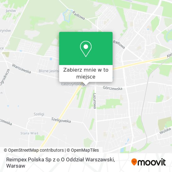 Mapa Reimpex Polska Sp z o O Oddział Warszawski