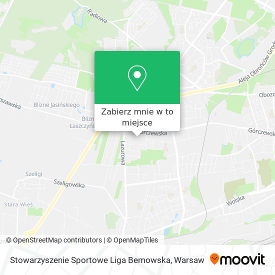 Mapa Stowarzyszenie Sportowe Liga Bemowska