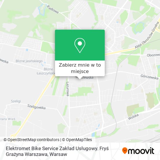 Mapa Elektromet Bike Service Zakład Usługowy. Fryś Grażyna Warszawa