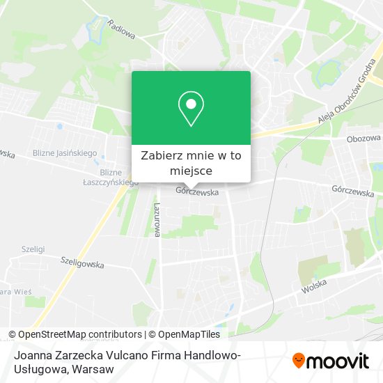 Mapa Joanna Zarzecka Vulcano Firma Handlowo-Usługowa