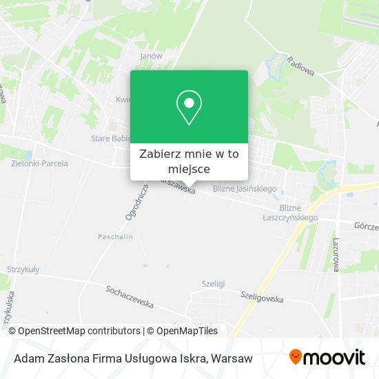 Mapa Adam Zasłona Firma Usługowa Iskra