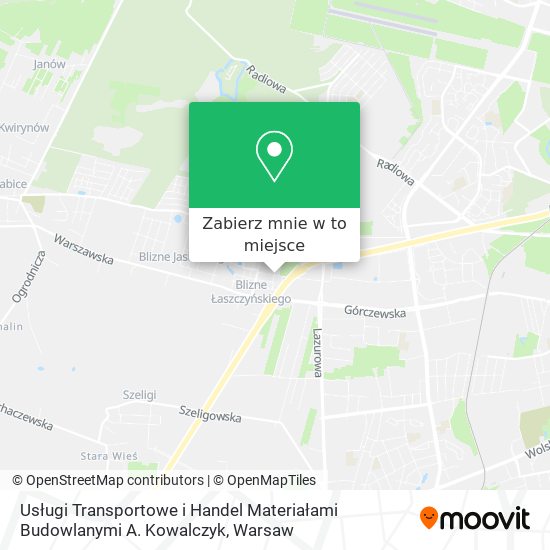 Mapa Usługi Transportowe i Handel Materiałami Budowlanymi A. Kowalczyk