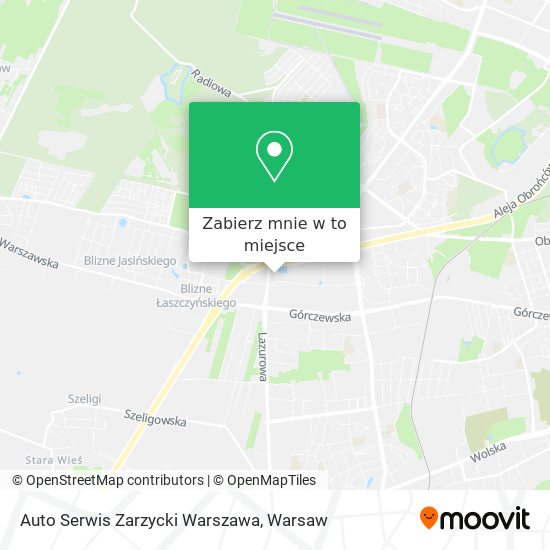 Mapa Auto Serwis Zarzycki Warszawa