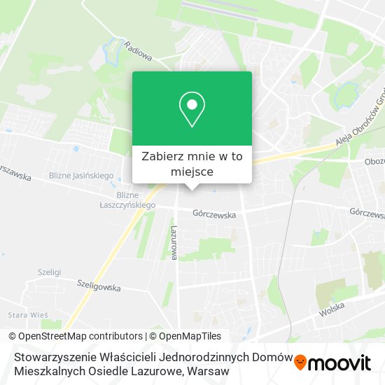 Mapa Stowarzyszenie Właścicieli Jednorodzinnych Domów Mieszkalnych Osiedle Lazurowe