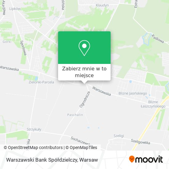 Mapa Warszawski Bank Spółdzielczy