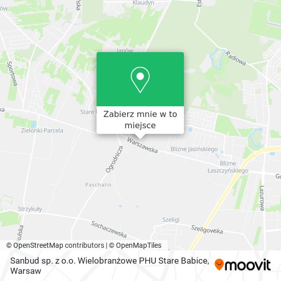 Mapa Sanbud sp. z o.o. Wielobranżowe PHU Stare Babice