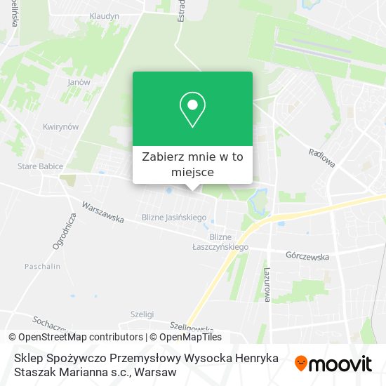 Mapa Sklep Spożywczo Przemysłowy Wysocka Henryka Staszak Marianna s.c.