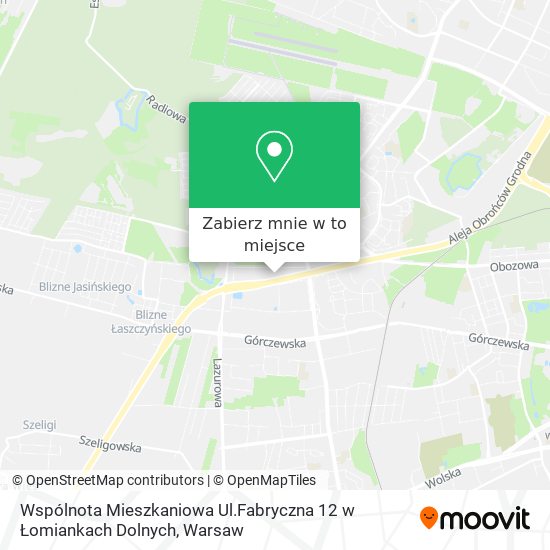 Mapa Wspólnota Mieszkaniowa Ul.Fabryczna 12 w Łomiankach Dolnych