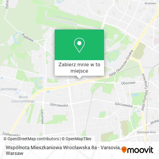 Mapa Wspólnota Mieszkaniowa Wrocławska 8a - Varsovia