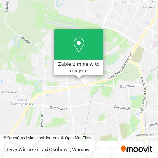 Mapa Jerzy Winiarski Taxi Osobowe