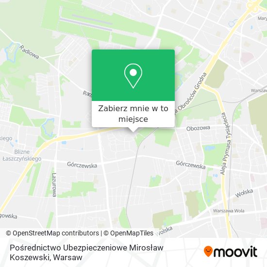 Mapa Pośrednictwo Ubezpieczeniowe Mirosław Koszewski