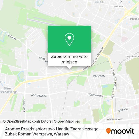 Mapa Aromex Przedsiębiorstwo Handlu Zagranicznego. Zubek Roman Warszawa