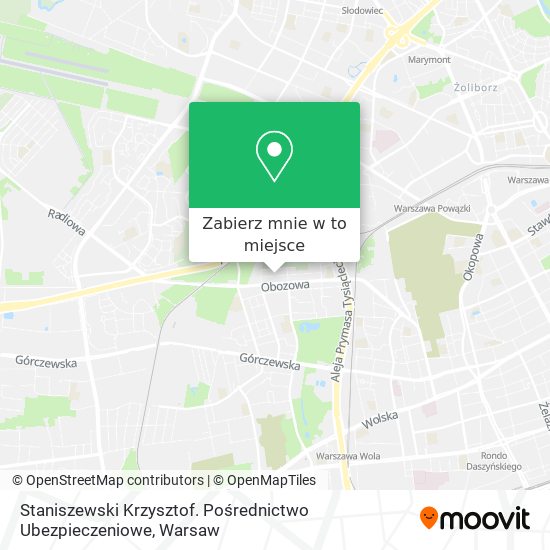 Mapa Staniszewski Krzysztof. Pośrednictwo Ubezpieczeniowe